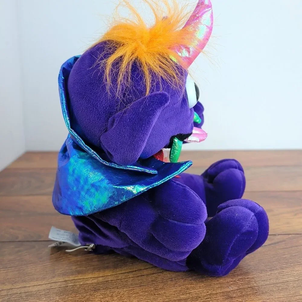 Vtg One-Eyed Purple People Eater Plush Toy Sings And Shakes Tested Works w/Tag